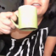 An Hispanic girl drinks coffee in the early morning, then heads to the bathroom where she takes a shit and piss while sitting on a toilet. Pooping and some subtle plops are heard. She wipes her ass and shows us the dirty TP. 720P HD. About 3.5 minutes.